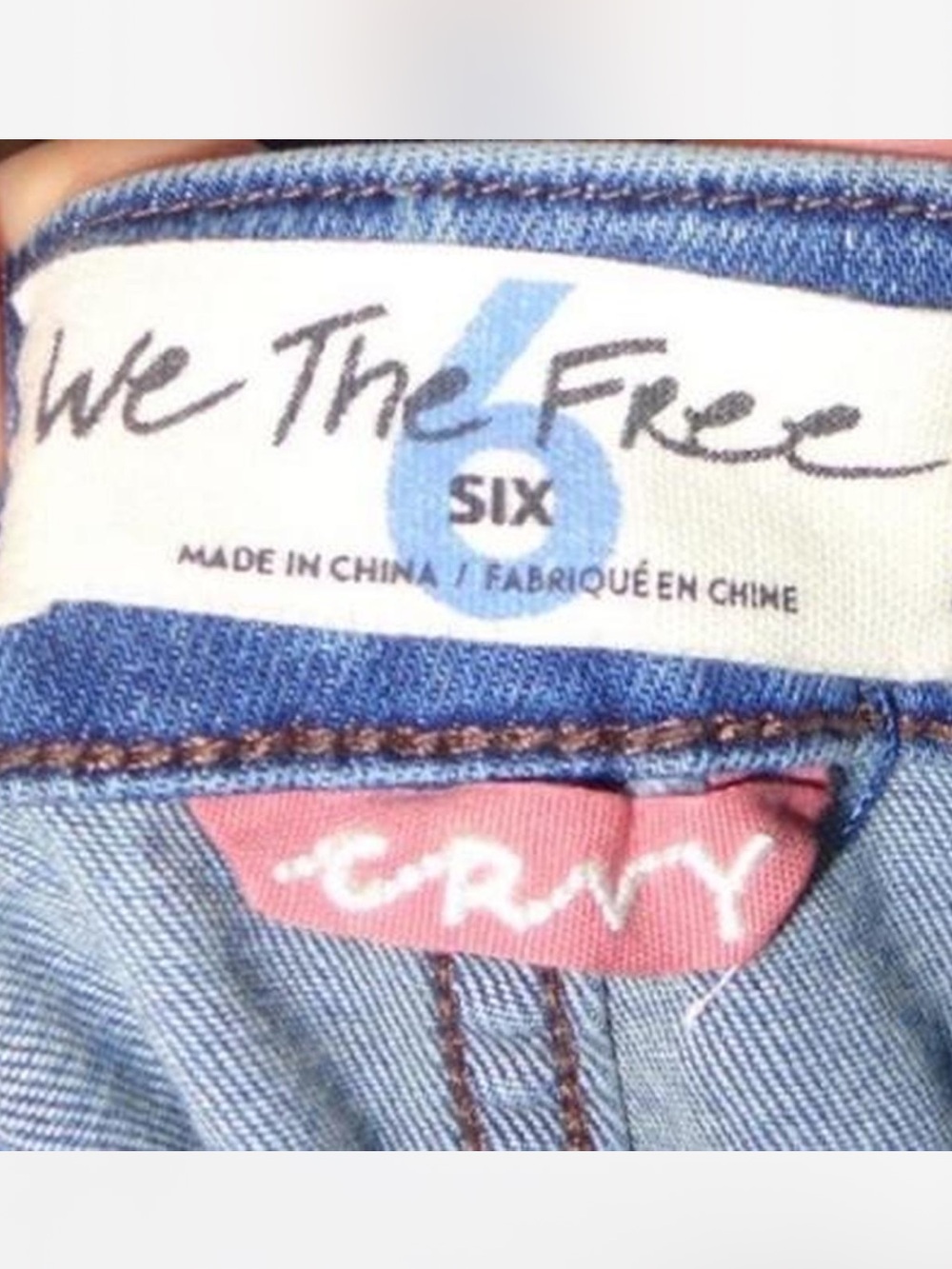 Free People We The Free CRVY 2nd Ave Denim Jumpsuit Size 6 Open Back - Picture 6 of 6
